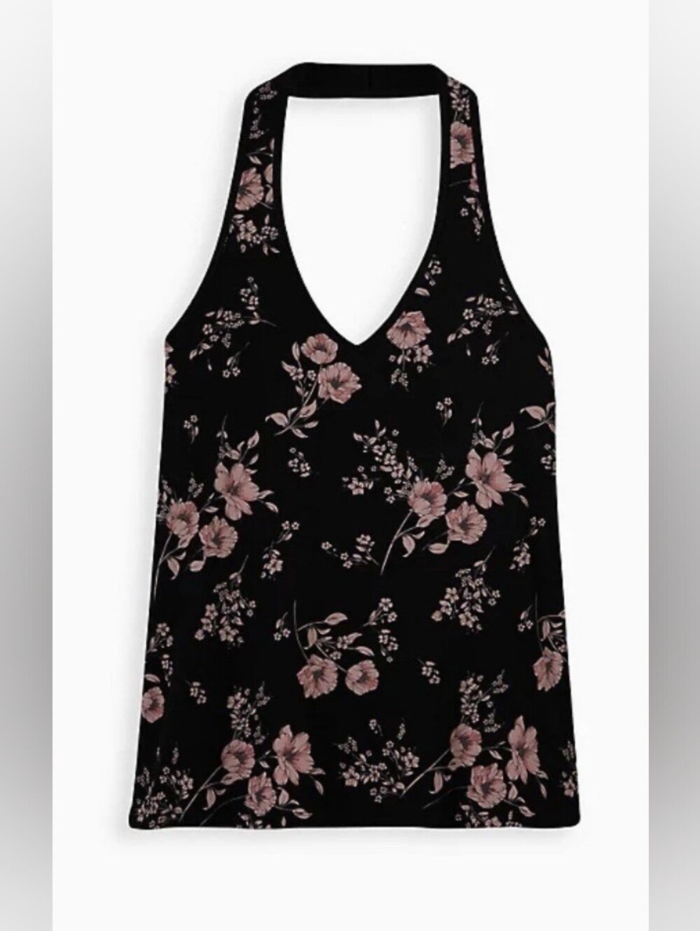 Torrid | Black With Pink Floral | Halter Top | Size 2